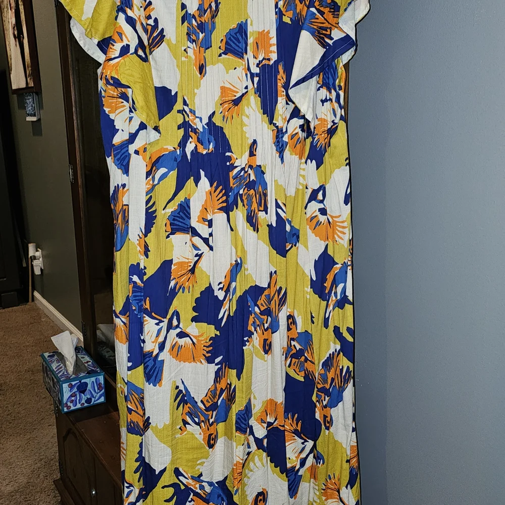 Maeve Blue and Yellow Floral Maxi Dress - Picture 4 of 4